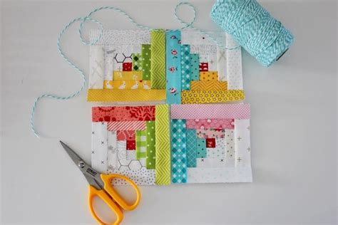 Tiny Log Cabin Fpp Quilt Block Pdf Pattern Five Size Options Included