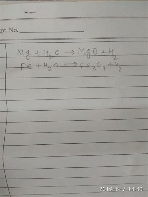 Magnesium And Water Reaction