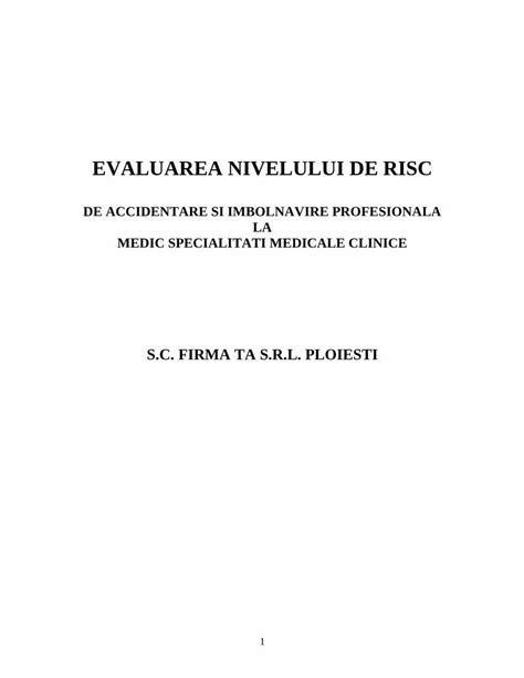 Pdf Evaluarea Nivelului De Risc Doctorfinance Ro Evaluarea