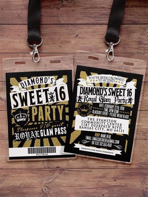 Vip Pass Sweet 16 21st Birthday Backstage Pass Concert Ticket