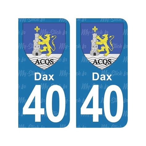 Blason Dax Stickers Plaque Immatriculation