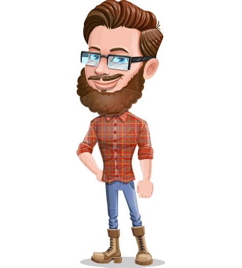 Guy With Man Bun Cartoon Vector Character Graphicmama