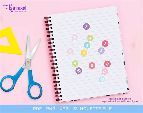 Printable Number Stickers Number Planner Stickers Day - Etsy