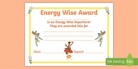 Energy Wise Certificates L Insegnante Ha Fatto Twinkl