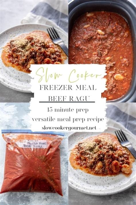 Freezer Meal Beef Ragu Slow Cooker Gourmet