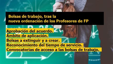 Acuerdo sobre las Bolsas de trabajo tras la nueva ordenación de los