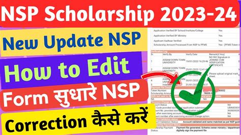 Nsp Scholarship 2023 24🔥 Form Edit Kaise Kare How To Edit Form After