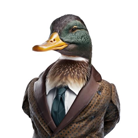 Premium Photo A Duck Wearing A Suit And Tie With The Word Duck On It