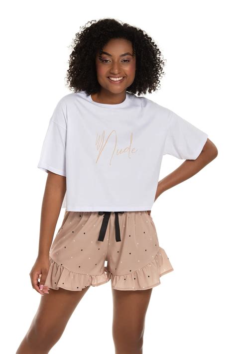 Pijama Curto Chaluá Nude Poás