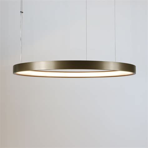 Halo Led Suspended Ring Light Brushed Gold Lightinova