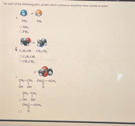 Solved For Each Of The Following Pairs Predict Which Chegg