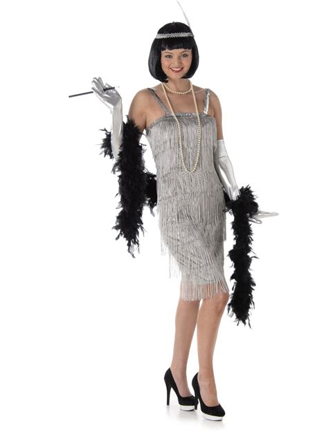 Roaring S Silver Flapper Dress Women S Costume Walmart