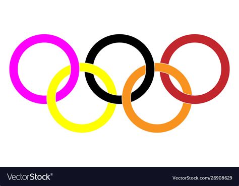 Different Color Olympic Rings Olympic Games Vector Image