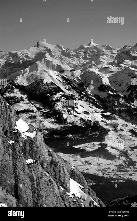 Mount Pilatus Swiss Mountains Scenery Black And White Photos