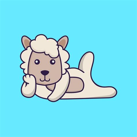 Cute Sheep Lying Down 3060896 Vector Art At Vecteezy