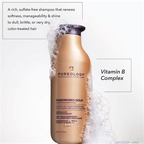 Pureology Nanoworks Gold Shampoo Luxurious Hair Renewal For Radiant Shine