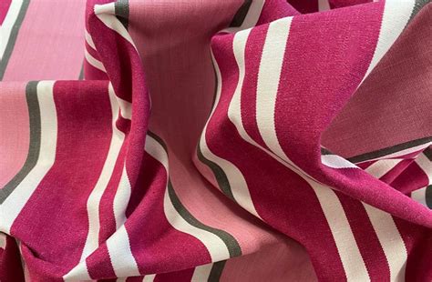 Pink Pale Pink White And Grey Striped Fabric Pink Stripe Curtain