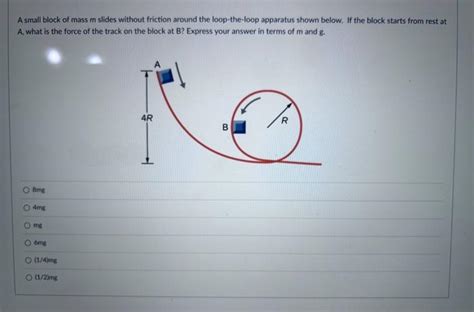 Solved A Small Block Of Mass M Slides Without Friction