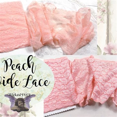 Peach Stretch Lace Etsy