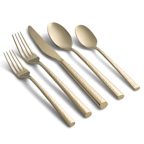 Graze by Cambridge Toya Forged 18/0 Stainless Steel Champagne Hammered ...