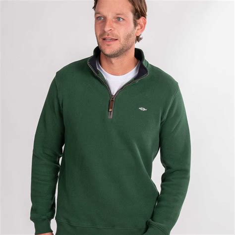 Forest Green Quarter Zip (Navy Contrast) – ReefKnots