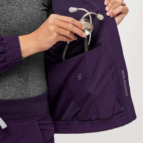 Womens Sydney Scrub Jacket Purple Jam · Figs