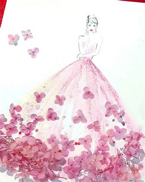 Floral dress design drawing | Dresses Images 2022