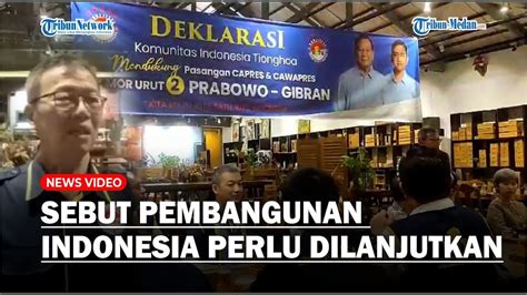 Komunitas Indonesia Tionghoa Dukung Prabowo Gibran Sebut Pembangunan