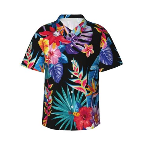 Kll Mens Hawaiian Shirt Short Sleeve Button Down Beach Shirts Tropical