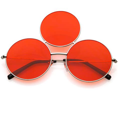 Novelty Oversize Round Triple Circle Color Tone Sunglasses C715 In 2022