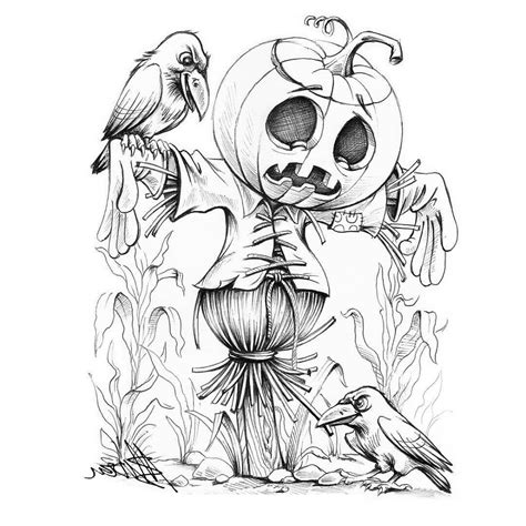 Scary Scarecrow Coloring Pages