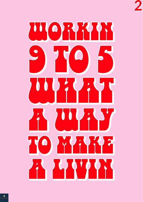 9 To 5 Lyrics Print Dolly Parton Inspired Music Poster Etsy Uk Dolly Parton Quotes Dolly