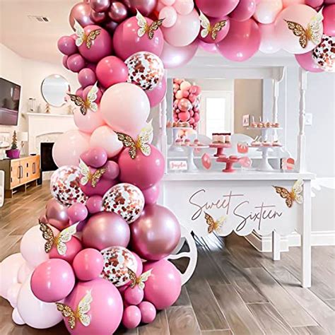 COLOURBOW Pink Balloons Garland 148 Pcs Pink Decorations Light Pink ...