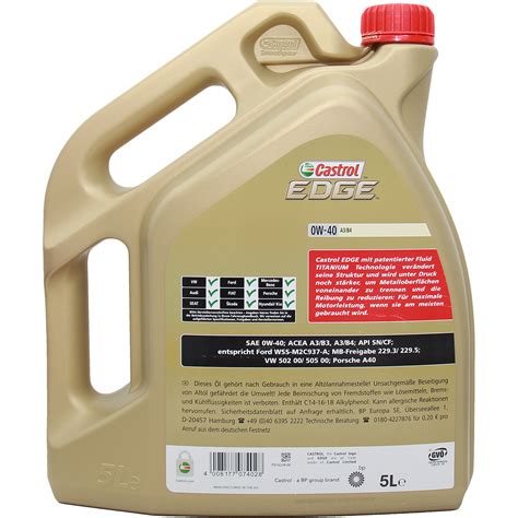 Castrol EDGE 0W-40 A3/B4 5 Liter | 15337F