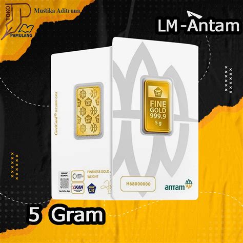 Jual Emas Logam Mulia 5 Gram Logam Mulia Emas 24K Sertifikat