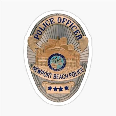 Newport Beach California Police Department Badge Sticker For Sale By