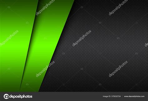 Black Green Modern Material Design Hexagonal Mesh Dark Metal Background