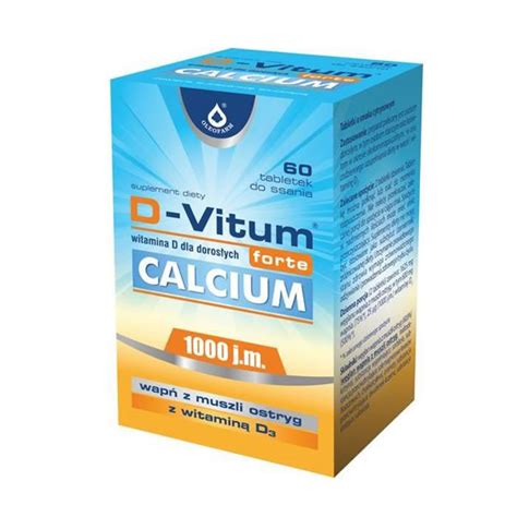 D-Vitum Forte Кальций 1000 j.m для взрослых, 60 таблеток купить в Украине