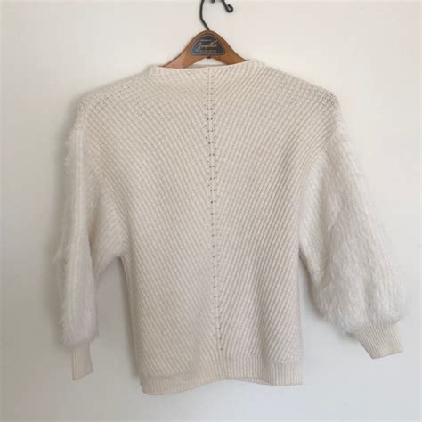 Anthropologie Sweaters Anthropologie White Wool And Mohair Sweater