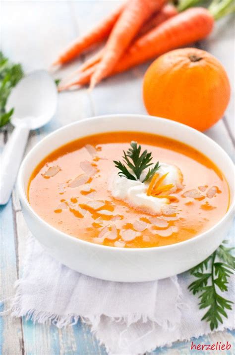 Karottensuppe Rezept Mit Orangen Ingwer Kurkuma Und Honig Herzelieb