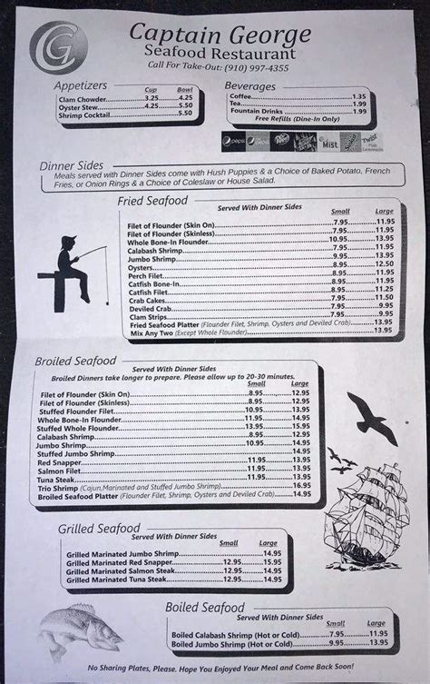 Captain George Seafood Menu in Rockingham, NC | Order Delivery & Reviews