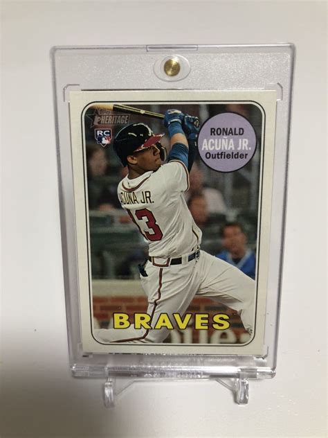 Topps Heritage 2018 Ronald Acuna Jr Action Variation Sp RC Rookie Card