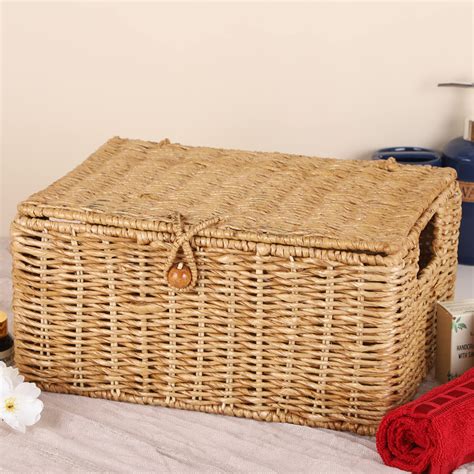 Buy DECOWAY Wicker Water Hyacinth Kauna Grass Seagrass Storage Basket