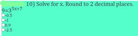 Solved 10 Solve For X Round To 2 Decimal Places