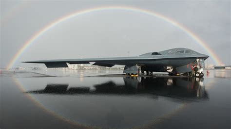 4K, Bomber, Northrop Grumman B-2 Spirit, rainbows, technology, military ...