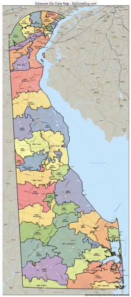 Delaware Zip Code Map Delaware Mappery