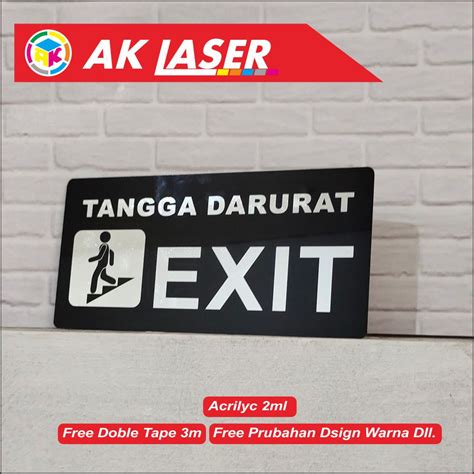 Jual Akrilik Signage Exit Tangga Darurat Shopee Indonesia