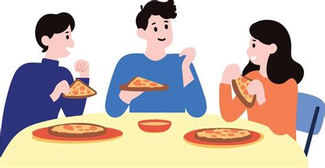 People Eating Pizza Vector Art Icons And Graphics For Free Download