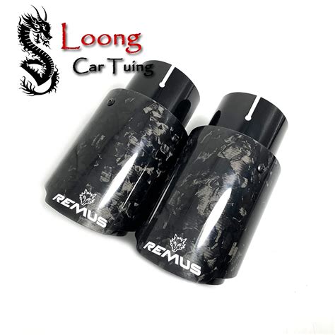 Higher Quality Pcs Remus Single Car Exhaust Tips Black Pipe Glossy