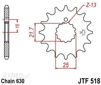 Części motocyklowe Jt Sprockets Zębatka Przednia F518 16 16Z 630